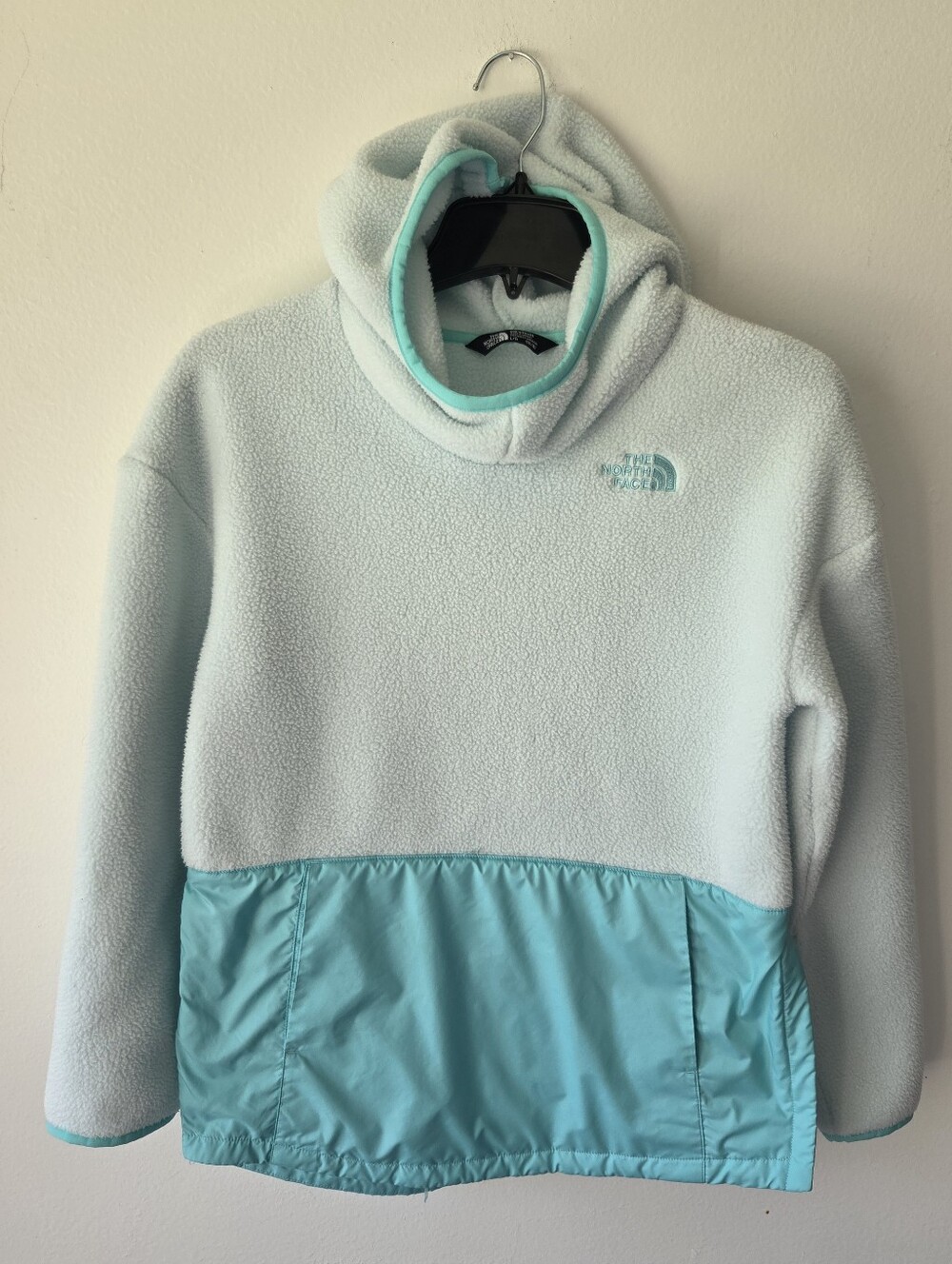 The North Face Girls Riit Fleece Pullover, Size Large Mint Green
